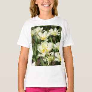T-shirt Champ de tulipes blanches