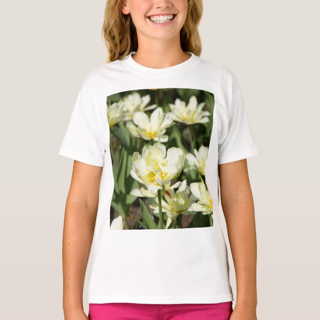 T-shirt Champ de tulipes blanches (Devant)