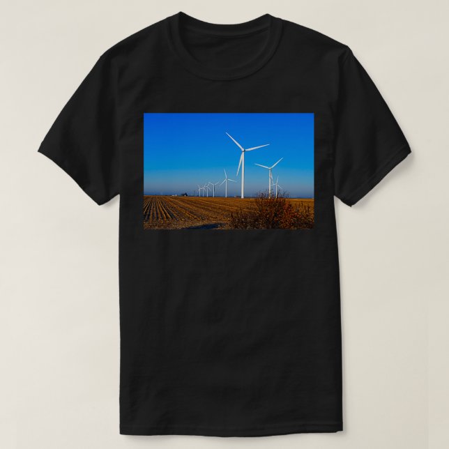 T-shirt Champ de turbine éolienne (Design devant)