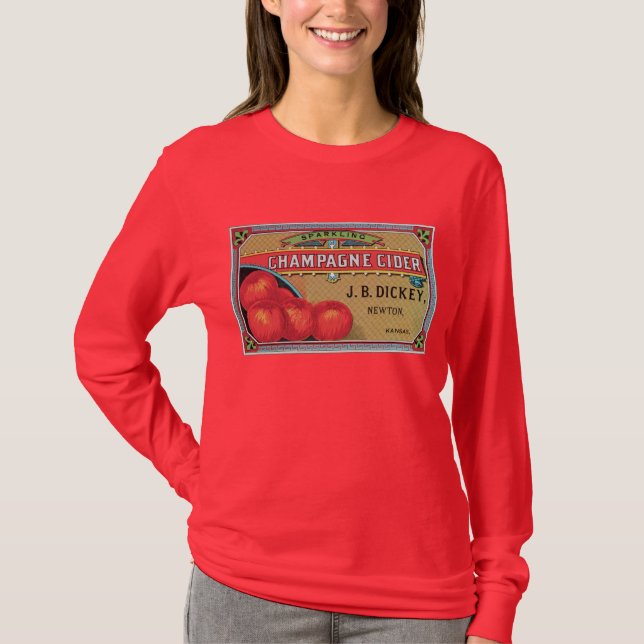 T-shirt Champagne Cider Pomme Vintage (Devant)