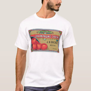 T-shirt Champagne Cider Vintage Pomme Crate Art