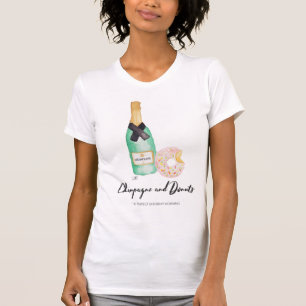 T-shirt Champagne et aquarelle T de butées toriques