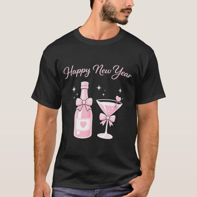 T-shirt Champagne Swea Martini Coquette Happy New Year Par (Devant)