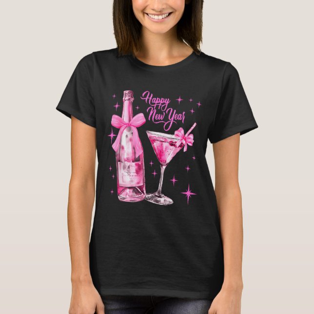 T-shirt Champagne Swea Martini Coquette Happy New Year Par (Devant)
