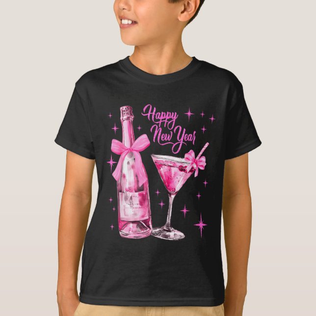 T-shirt Champagne Swea Martini Coquette Happy New Year Par (Devant)