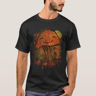 T-shirt Champignon artistique orange heureux