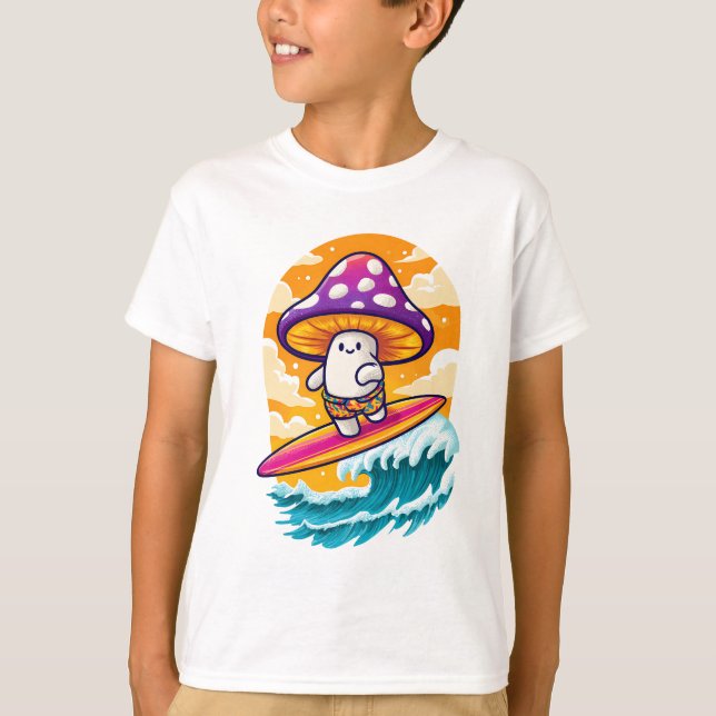 T-shirt Champignon de surf Dude : Psychedelic Fun Summer V (Devant)