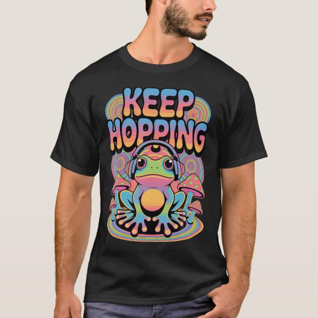 T-shirt Champignon Grenouille Rave Psychedelique (Devant)