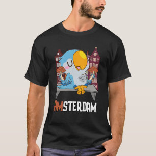 T-shirt Champignon Perruche Amsterdam Hollande Les Pays-Ba