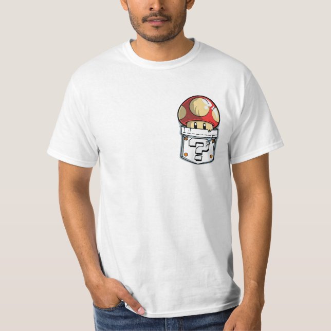 T-shirt Champignons cachés dans la poche (Devant)