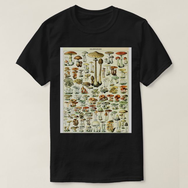 T-shirt Champignons Champignons Vintage Botanique Illustra (Design devant)