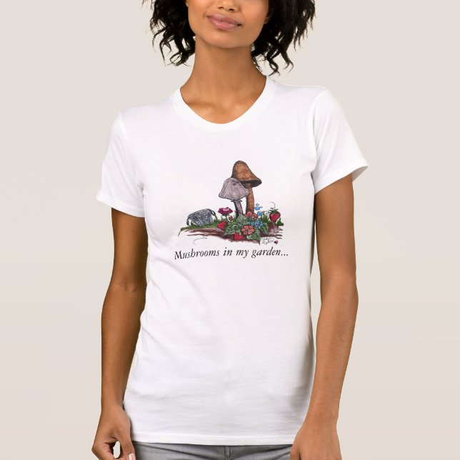 T-shirt Champignons dans le jardin, champignons à mon (Devant)