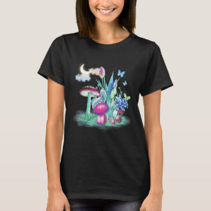 T-shirt Champignons de mycologie colorés chenille Champign