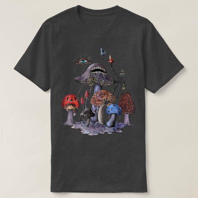 T-shirt Champignons éffrayants Drôle Halloween Hommes d'am (Design devant)