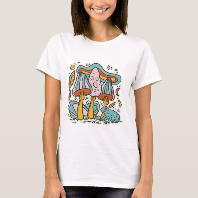T-shirt Champignons et grenouille (Devant)