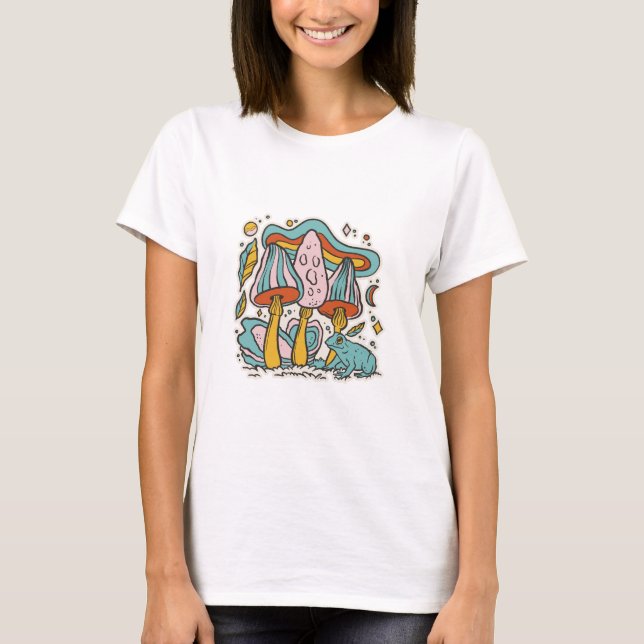 T-shirt Champignons et grenouille (Devant)