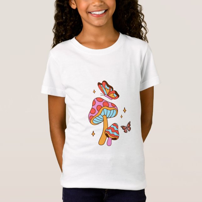 T-shirt champignons et papillons (Devant)