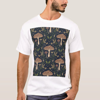 T-shirt Champignons Fantaisistes de la Forêt Motif Botaniq