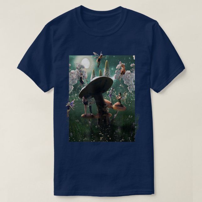 T-shirt Champignons, Fées Et Champignons De La Lune (Design devant)