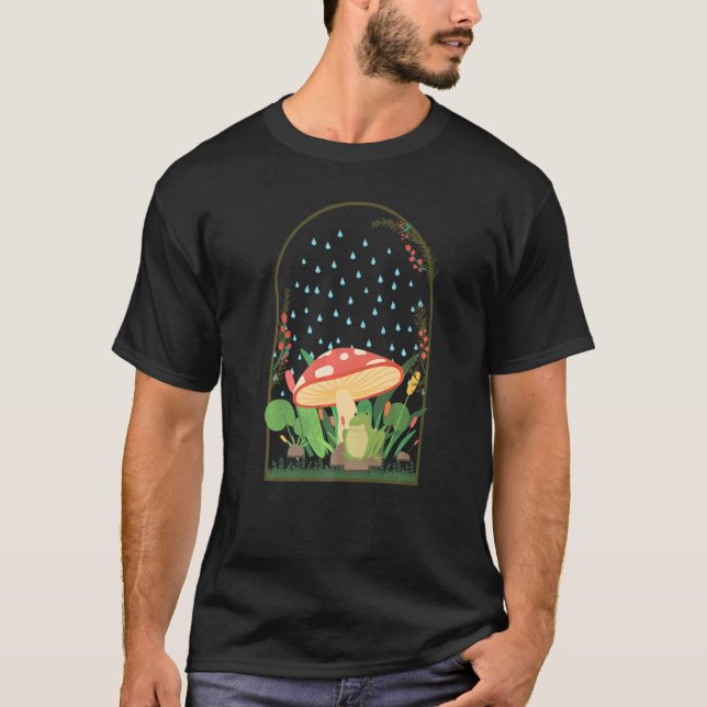 T-shirt Champignons Grenouille Naturecore Forestcore (Devant)