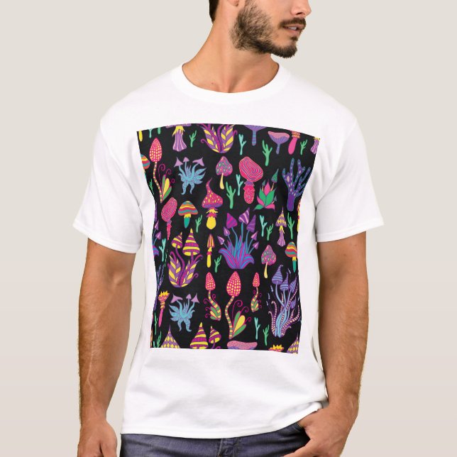 T-shirt Champignons psychédéliques Motif des couleurs arc- (Devant)