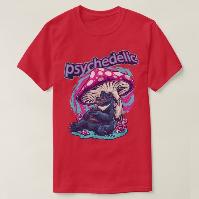 T-shirt Champignons psychédéliques Ours Trippy Rave Festiv (Design devant)