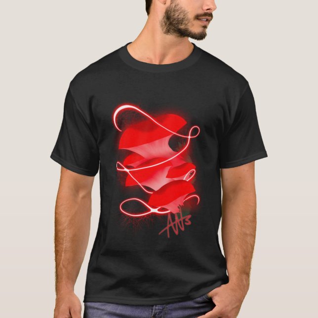 T-shirt Champignons rouges brillants d'huître enchantés (Devant)