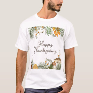 T-shirt Champignons Rustiques de la forêt de automne Feuil