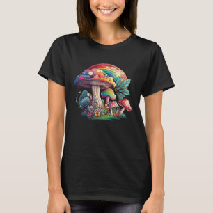 T-shirt Champignons super 70 s Hippy Colorful Graphic femm