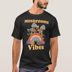 T-shirt Champignons Vibes Vintage Rétro Champignons Cottag