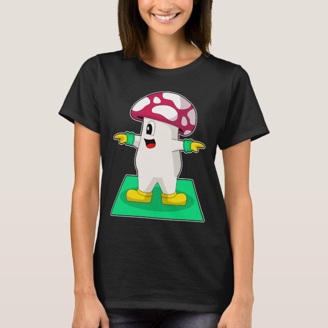 T-shirt Champignons Yoga Fitness Gymnastique (Devant)