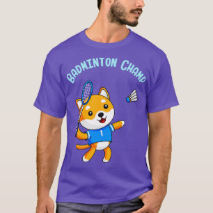 T-shirt Champion de Badminton chien mignon enfants Sport