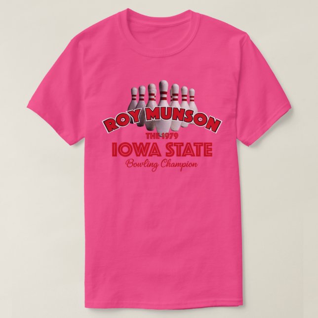 T-shirt Champion de bowling d'état Roy Munson Iowa (Design devant)