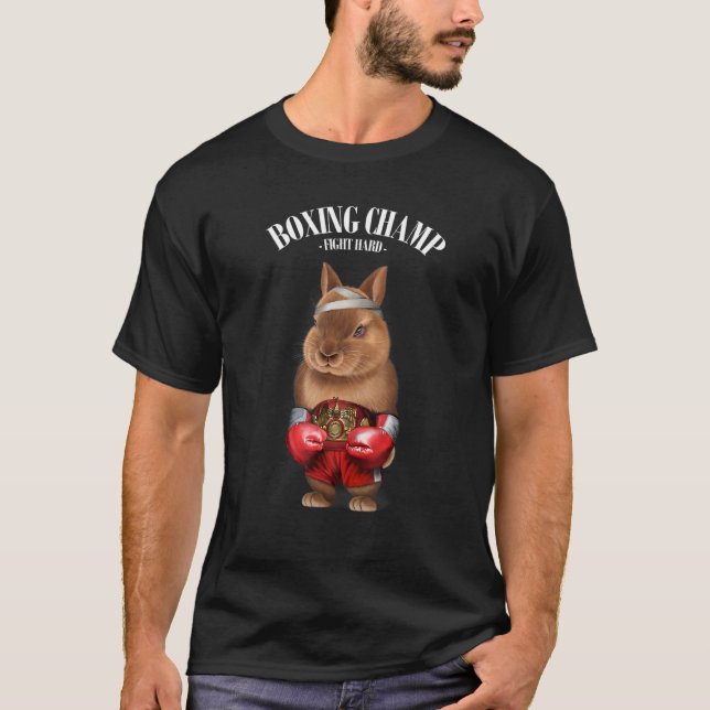 T-shirt Champion de boxe Nwarf Rabbit Fighter (Devant)