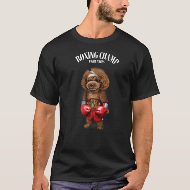 T-shirt Champion de boxe Poodle Dog Fighter (Devant)