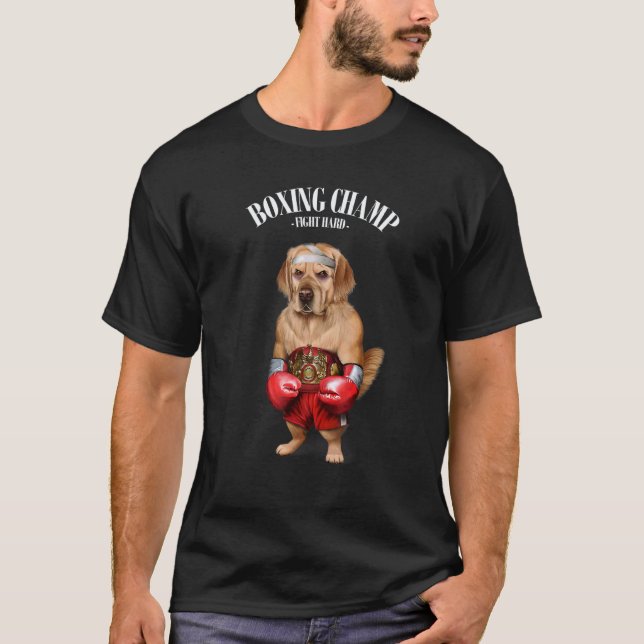 T-shirt Champion de boxe Retriever doré Chien Combattant (Devant)