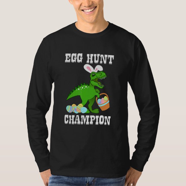 T-shirt Champion de chasse aux oeufs de Pâques T Rex Dinos (Devant)