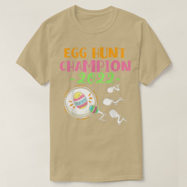 T-shirt Champion de chasse aux oeufs Maman Papa Pâques Gro (Design devant)