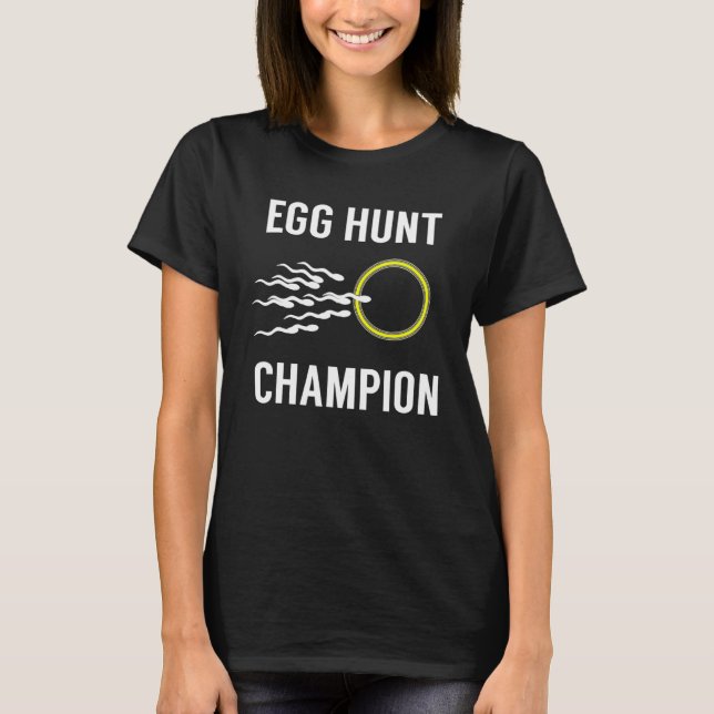T-shirt Champion de chasse aux oeufs Papa Pâques Grossesse (Devant)