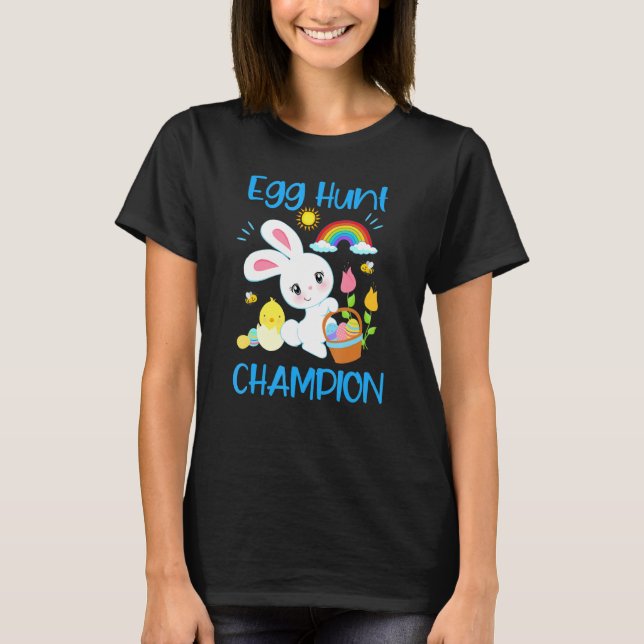 T-shirt CHAMPION DE CHASSE D'EGG Prix Bunny de Pâques Mign (Devant)