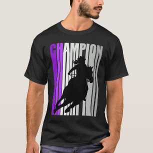 T-shirt Champion De Course De Baril Cheval équitation Purp