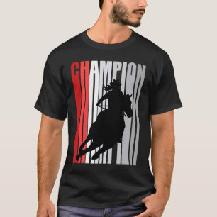 T-shirt Champion de course en baril Cheval équitation Red