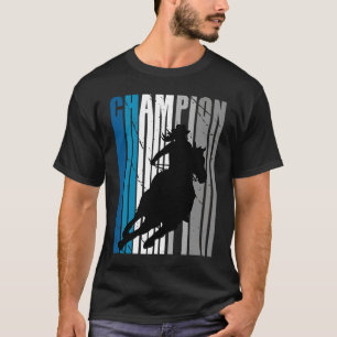 T-shirt Champion de course en baril Cheval équitation Turq