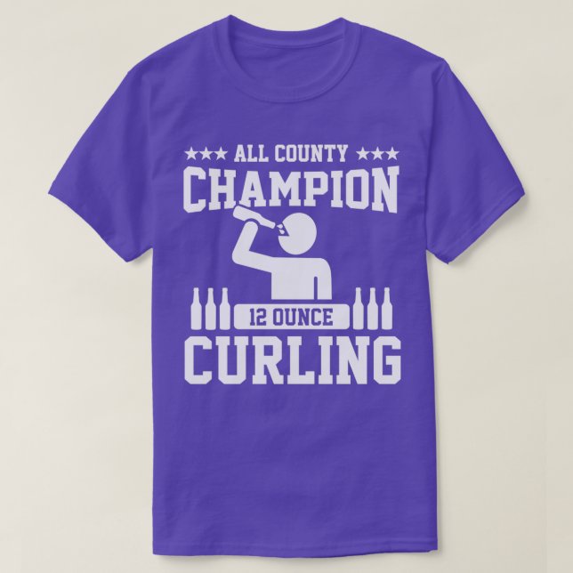 T-shirt champion de curling de 12 onces (Design devant)