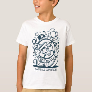 T-SHIRT CHAMPION DE DESSIN ANIMÉ DE BASEBALL