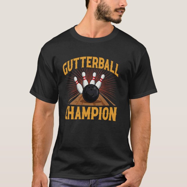 T-shirt Champion de Gutterball Bowling Drôle (Devant)