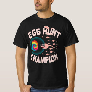 T-shirt Champion de la chasse aux oeufs Papa Pâques Sperm