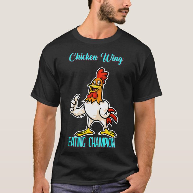 T-shirt Champion de la mangeoire de l'aile de poulet drôle (Devant)
