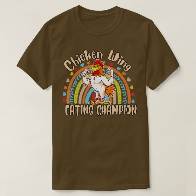 T-shirt Champion de la mangeoire de l'aile de poulet Humou (Design devant)