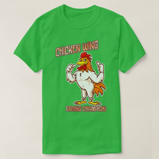 T-shirt Champion de la mangeoire de l'aile de poulet plais (Design devant)